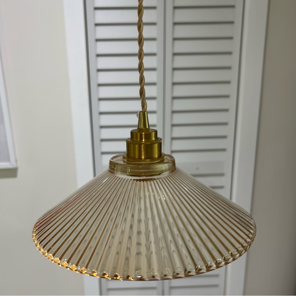 KucooN Chandelier Ceiling Lamp Light - Brass glass